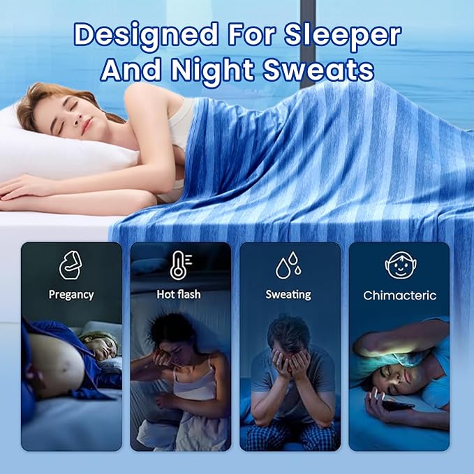 Cooling Blanket for Hot Sleepers Cold Summer Blanket Throw 100"x90" | Cold Summer Bed Blanket Keeps Cool for Night Sweats, Soft Lightweight Breathable Sofa Blankets for Kid Adults