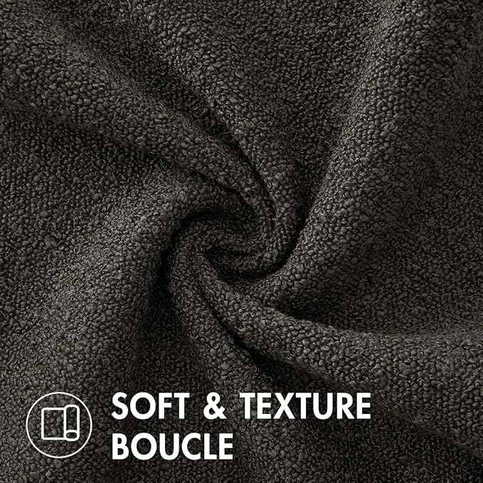 MIULEE 18x18 Decorative Lumbar Boucle Couch Pillow Covers Dark Coffee | Set of 2 Textured Neutral Throw Pillow Covers, Accent Solid Pillowcases, Sofa Living Room Home Decor