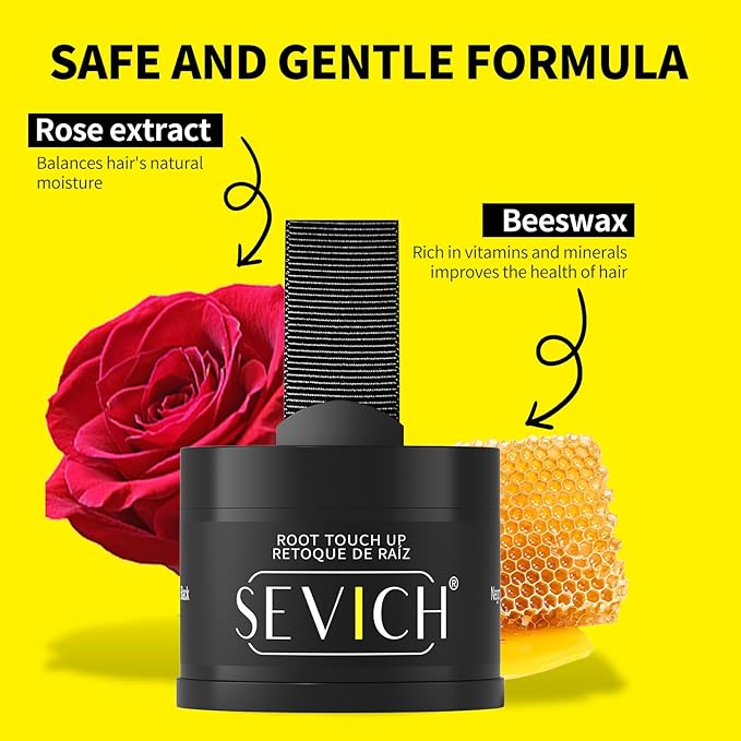 Sevich Hairline Powder - Root Touch Up Instantly Hair Color for Thinning Gray Coverage - Bald Spot Concealing Hair Powder for Women & Men - 48Hour Waterproof & Sweatproof - Brown
