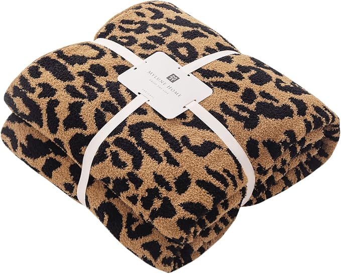 MH MYLUNE HOME Ultra Soft Leopard Throw Blanket Plush, Brown, 71"x78" | Reversible Cheetah Print Blanket, Comfy Fluffy Fuzzy Plush Blanket Throws for Couch Bed, Cozy Blankets for Women Gift