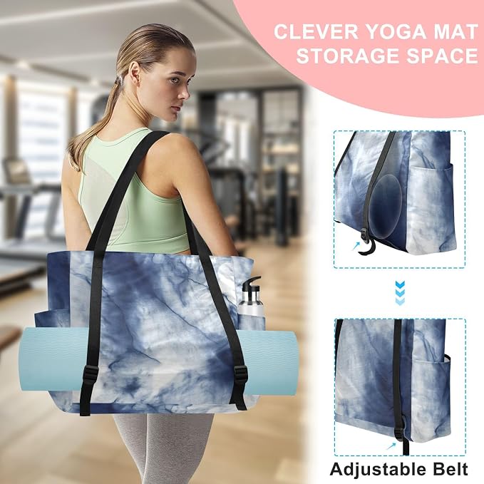 MCHIVER Yoga Bag for Women Men Large Yoga Mat Bag with Adjustable Strap Workout Bags Totes for Pilates Yoga Travel