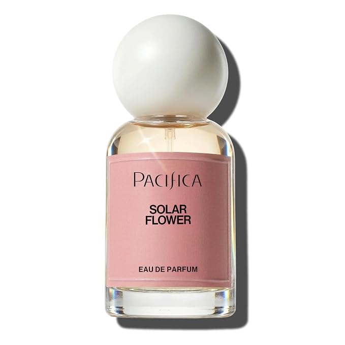 Pacifica Solar Flower Eau de Parfum for Women, Floral Perfume Spray with Jasmine Bergamot Vanilla, Long Lasting Clean Vegan Fragrance, Paraben Free, 1 Fl Oz