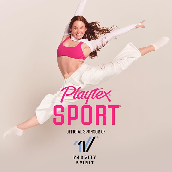 Playtex Sport Tampons, Super Plus Absorbency, Fragrance-Free | 360 Leak Defense | 36 Count, Pack of 12