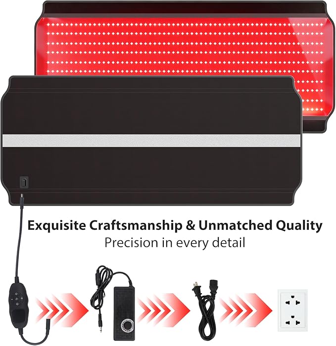 Red Light Therapy for Body, Red Light Therapy Mat with 3 Light Modes & 5 Working Modes, 600 LEDs redlight with 660nm & 850nm Dual Wavelength, Suitable for Men, Women, and All Types of Pets