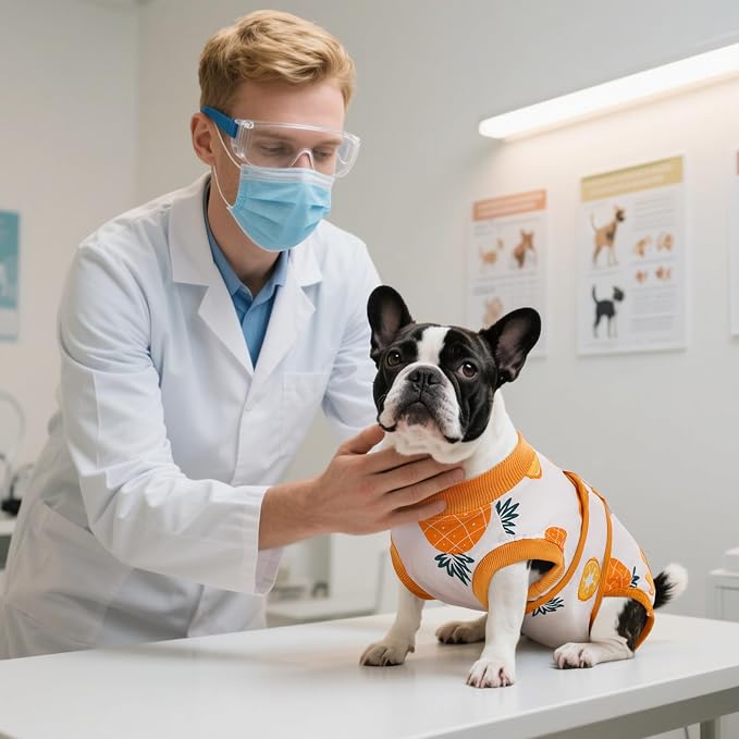 Kuoser Recovery Suit for Dogs Cats, Soft Dog Surgery Suit Female Male Spay | Professional Dog Onesie for Surgery, Substitute E-Collar & Cone, Prevent Licking Dog surgical suit Pet Neuter Suit
