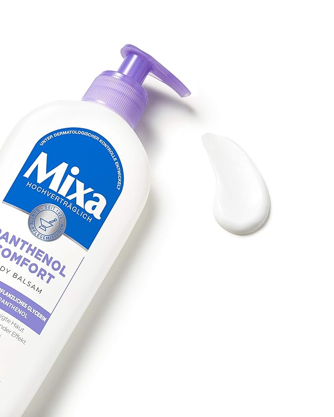 Mixa Panthenol Comfort Body Balm Itch Relief and Soothing Balm with Panthenol and Vegetable Glycerine for Sensitive Skin 250ml