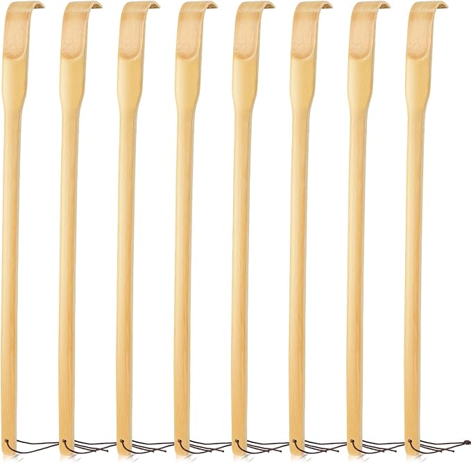Bamboo Back Scratcher,16.5" Wooden Back Scratchers for Men Women,Strong Sturdy Self-Massager for Scratching Itches On Back, Arm, Leg, Head, Body, Best Gift for Pregnant Women,Elderly(8 PCS)