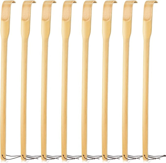 Bamboo Back Scratcher,16.5" Wooden Back Scratchers for Men Women,Strong Sturdy Self-Massager for Scratching Itches On Back, Arm, Leg, Head, Body, Best Gift for Pregnant Women,Elderly(8 PCS)