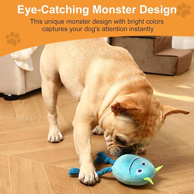 lilfrd 2 Pack Squeaky Rope Plush Dog Toys for Small Medium Puppies