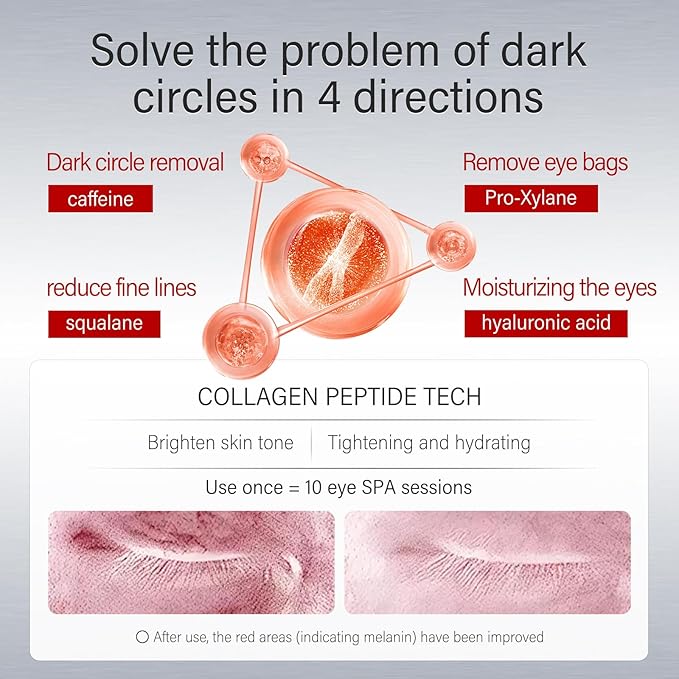Korean 360 ° adhesive eye mask eye mask is suitable for reducing dark circles and puffiness. It is rich in hyaluronic acid, niacinamide, collagen, and anti wrinkle effects