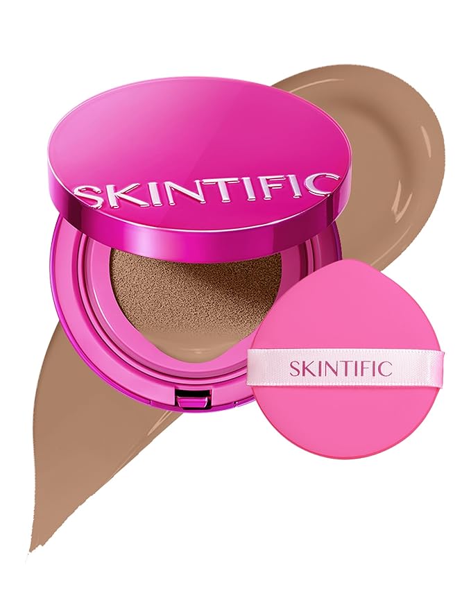 Pink Glow Cushion Foundation #5CN Cool Walnut| Medium Coverage, Natural Glow Finish, Moisturizing for Dry Skin, Lightweight, Long-Lasting & Oxidation-Resistant
