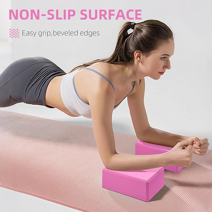 Large Foam Yoga Block 1 Pack, 9x6x4 Sturdy Pilates Block, Workout Block, Non Slip Surface Yoga Brick for Pilates Meditation, Stretching and Toning