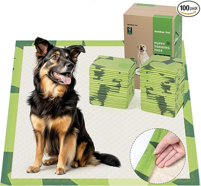 Gardner Pet Disposable Puppy Pads XL, 28" x 30" Dog Pee Pads for Dogs, Super Absorbent & Leak-Proof Full Edge-Wrapping Extra Thick Dog Potty Training Pads (100 Count)