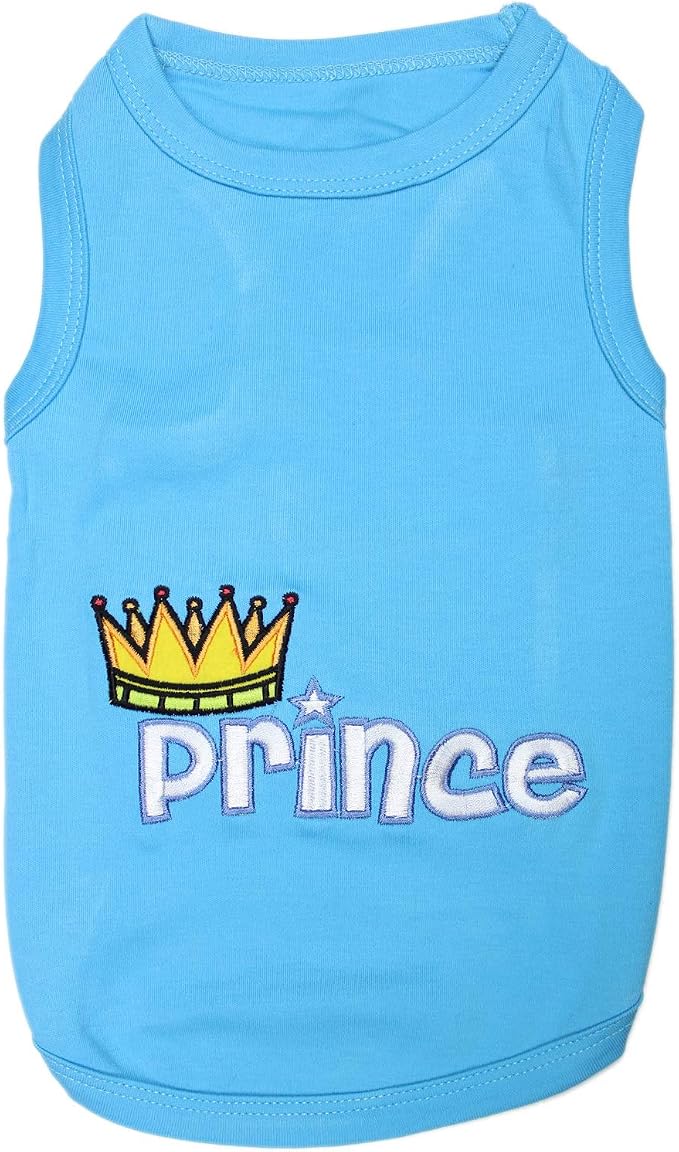 Parisian Pet Dog Shirt – 100% Cotton Shirts for Small Dogs – Blue Sleeveless Puppy Clothes – Lightweight and Breathable Dog Apparel – Boy Dogs Clothes - Stretchy Pet T Shirts