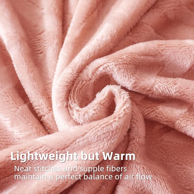 Whale Flotilla Flannel Fleece Fall Bed Blanket Twin Size, Pink | Lightweight Breathable Soft Bedspread, Plush Fluffy Coverlet Chevron Design Decorative Blanket for Home Life, 60x80 Inch