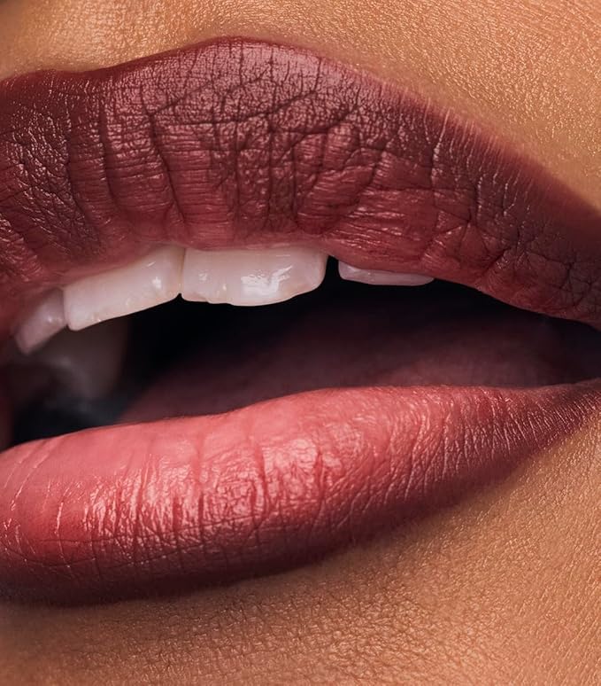 MAKE Beauty Continuum Lip Liner – Long Lasting Creamy Liner with Velvet Matte Finish – Includes Built-In Sharpener and Blending Brush – Highly Pigmented Burgundy Brown Lip Color – Shade, Momentum