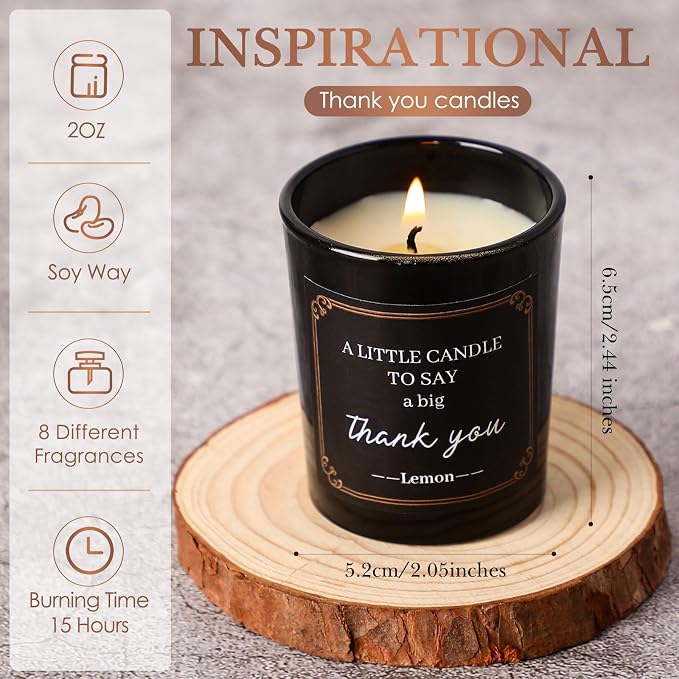 MTLEE 16 Pack Scented Candles Gifts Set Aromatherapy Soy Wax Candles Bulk Scented for Women Men Birthday Bath Yoga Family Gatherings Festive(Appreciation,Black)