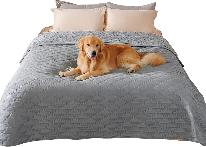 Luciphia Waterproof Couch Cover for Dogs, Non-Slip Pet Sofa Protector | Non-slip waterproof couch cover scratch-resistant machine washable protects sofa bed from spills fur, Light Grey, 82" x 120"