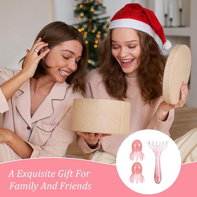 ElevateTech Head Massager Tool Scalp Comb, 2 Pcs Head Massager Comb and 1 Pcs Six Claw Manual Hair Scalp Massagers Gua Sha Tool Resin Hair SPA Acupressure Tools for Mother‘ Day Birthday Gifts