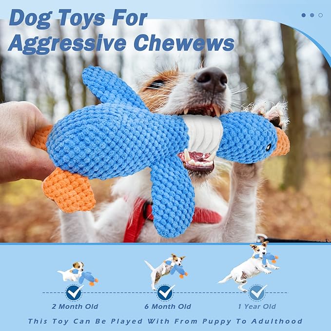 Vitscan 2 Pack Goose Tough Dog Toys for Aggressive Chewers Duck Toys