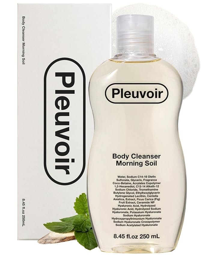 Pleuvoir Body Cleanser Morning Soil (Petrichor) - Perfume Body Wash - Fresh Earthy Rain Ozonic Green Scent - Rich Moisturizing Foam with 8 Types Hyaluronic Acid Ceramides - Vegan K-Beauty, 8.45 fl.oz
