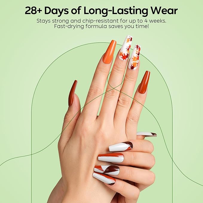 Luxbon 6 pcs Gel Nail Polish Set - Fall Color Set Long Lasting Autumn Gel Polish, uv led Soak Off Nail Art Designs Manicure Kit 019