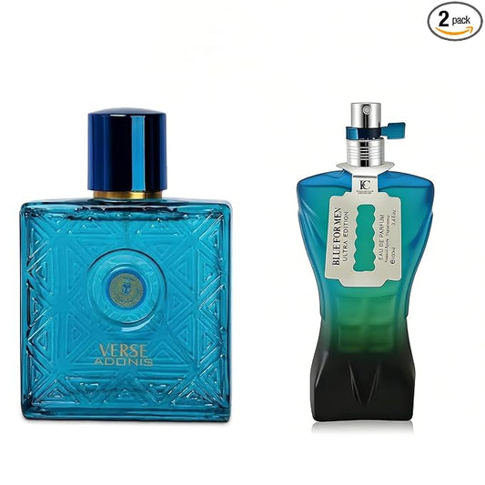 AFLUXE Verse Adonis & Blue For Men Ultra Combo Men Cologne 3.4 Fl. Oz Men's Perfume Refreshing Combination of Aquatic & Woody Scents Eau De Parfum for Men Lasts All Day Best Gift