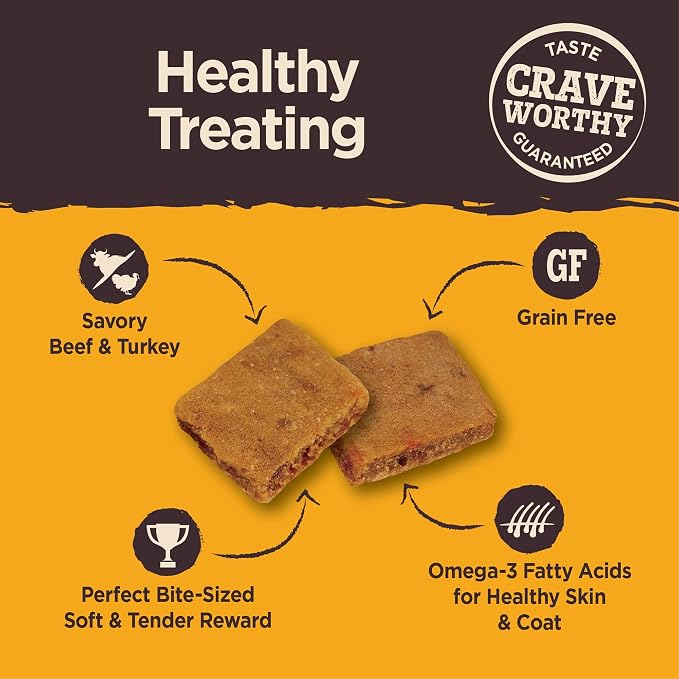 Wellness CORE Brainiac Soft Puppy Training Treats, Natural, Grain Free, Beef and Turkey Recipe, 6 Ounce Bag (Pack of 2)