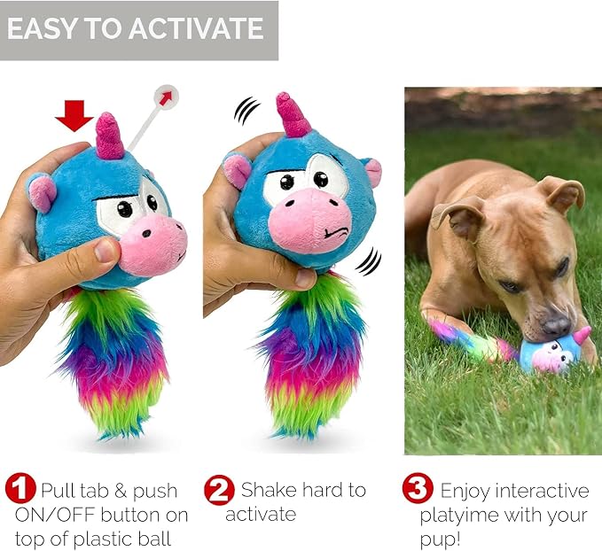 Hyper Pet Doggie Pal Unicorn Interactive Plush Dog Toy, Wiggles and Barks | Vibrating design busts boredom with stimulating play sessions, keeps curious pups engaged, entertained and active every day