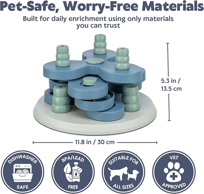 TRIXIE Flower Tower Dog Activity Interactive Toy, Level 3 Food Puzzle Game, Brain Teasing Treat Dispenser, IQ and Mental Development Toy for Smart Dogs, Enrichment Toy for Boredom Busting