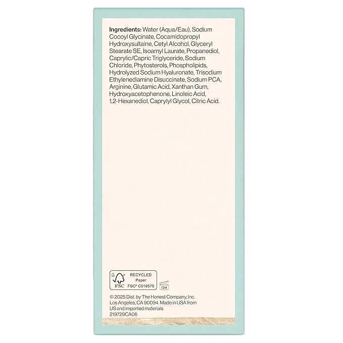 Honest Beauty Sensitive Skin Calming Cream Cleanser, Gently Cleanses Hydrates Calms, Hypoallergenic, Fragrance-Free, Vegan, 4 fl oz