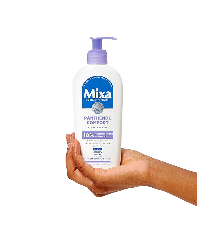 Mixa Panthenol Comfort Body Balm Itch Relief and Soothing Balm with Panthenol and Vegetable Glycerine for Sensitive Skin 250ml