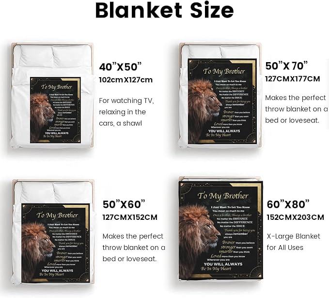 Best Brother Gifts from Sister for Birthday, Big Brother Birthday Gifts for Brother Adult from Sister,Birthday Gifts for Brothers from Sisters, 60"x80"Blanket