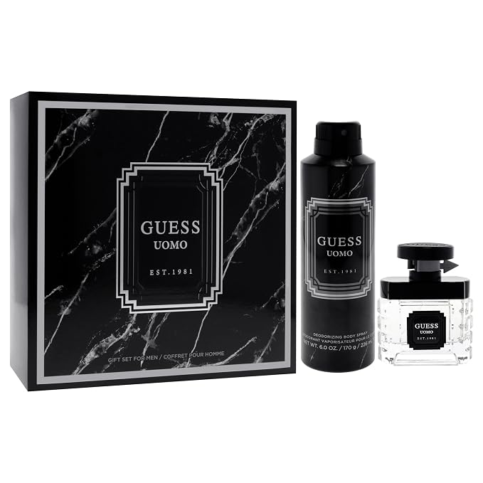 Guess Uomo by Guess for Men - 2 Pc Gift Set 1.7oz EDT Spray, 6oz Deodorizing Body Spray