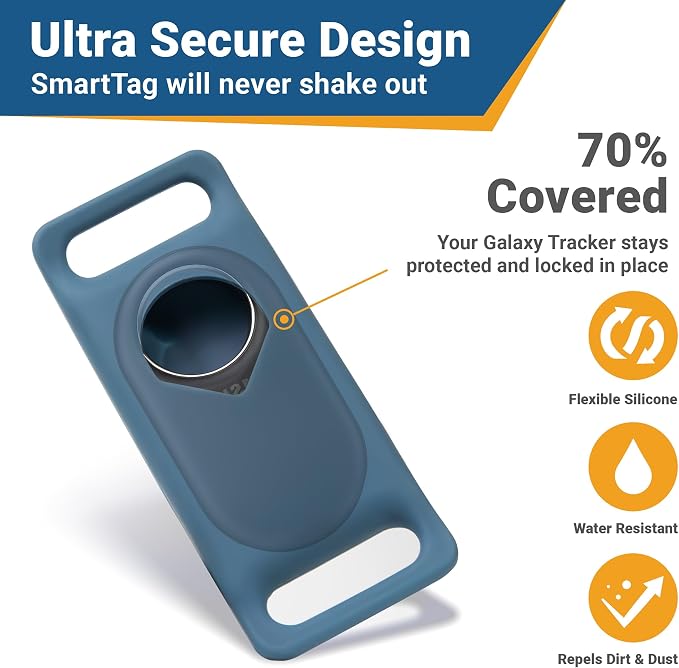 GoTags Designed for Samsung SmartTag2 Personalized Dog Collar Holder, ID Case for Pet Collar, Up to 4 Lines of Custom Text, Slide On Tag for GPS Dog Tracker, Compatible with Android (SmartTag2, Large)