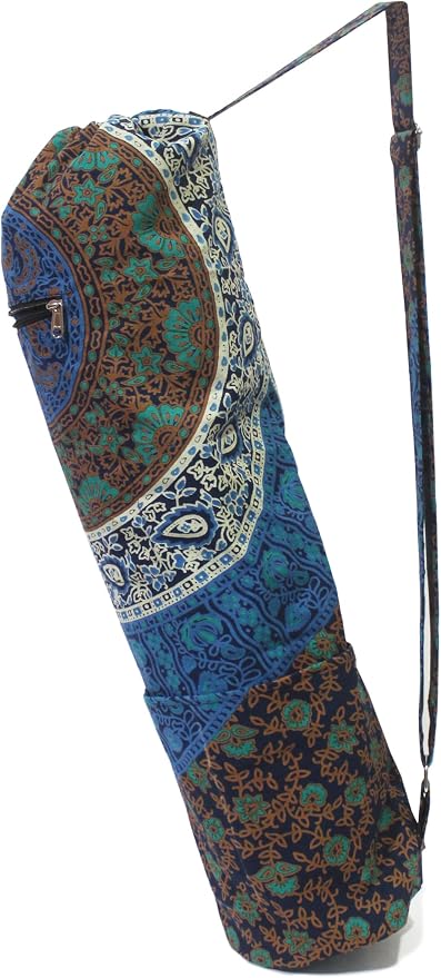 INDIAN CRAFT CASTLE Yoga Mat Bag, Full-Zipper Yoga Mat Carrier with Adjustable Strap, Front & Exterior Phone Pocket, Stylish & Functional Fitness Mat Holder for Women & Men