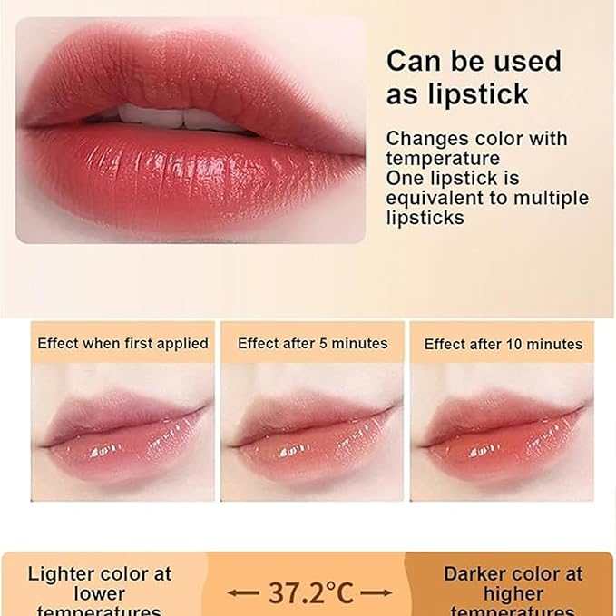 Glossan True Tone Lipstick, Glossan Lipstick, Gold Crystal Color Changing Lip Stick, Long Lasting 24 Hours Moisturizing Glossy Shine Lip Gloss (1pcs)