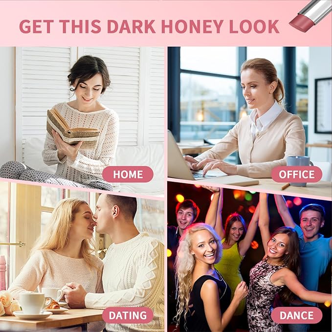 Honey Lipstick, Moisturizing Natural Lip Color, Hydrating Long Lasting Glossy Finish with Honey for Smooth Soft Lips, Smooth Application, Daily Wear (2PCS Pink)