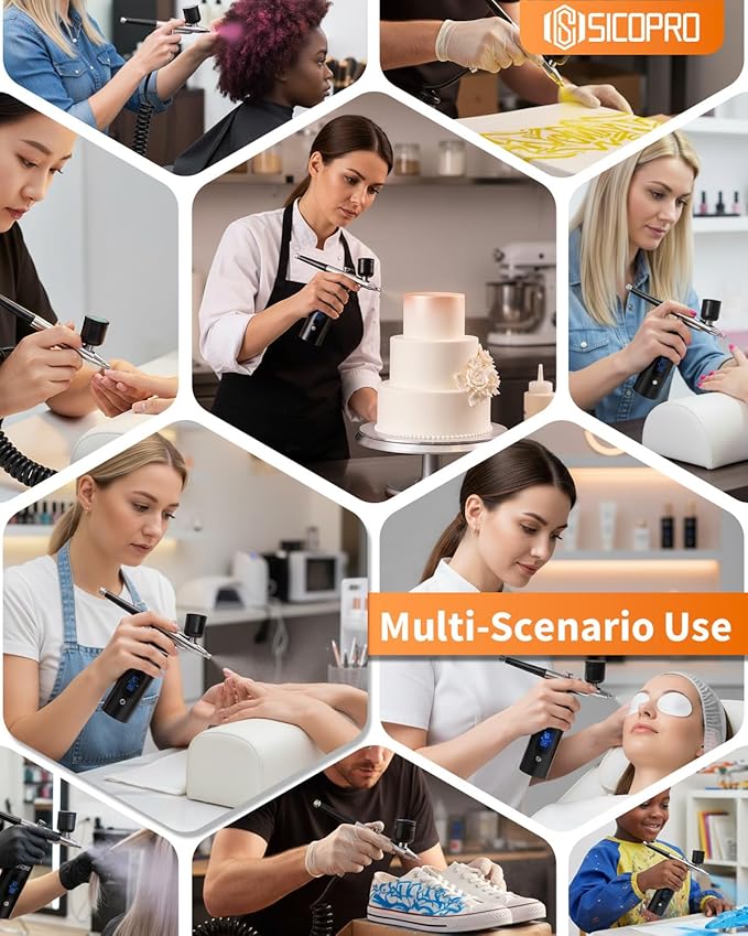 Airbrush Kit, Cordless Airbrush for Nails, Air Brush Kit With Air Compressor for Models/Shoes/Cakes/Hair, Air Brush Guns For Painting