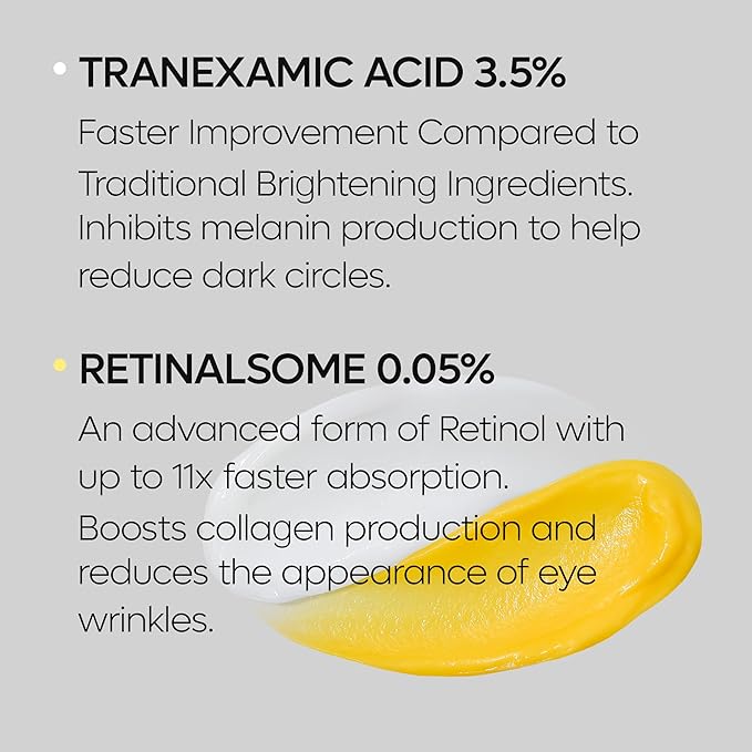 Dr.Melaxin TX Tranexamic Acid Retinalsome Dual Eye Cream with Adenosine Niacinamide for Dark circle Repairing | Daily Anti-Aging Under Eye Care | 50ml - Korean Skin care