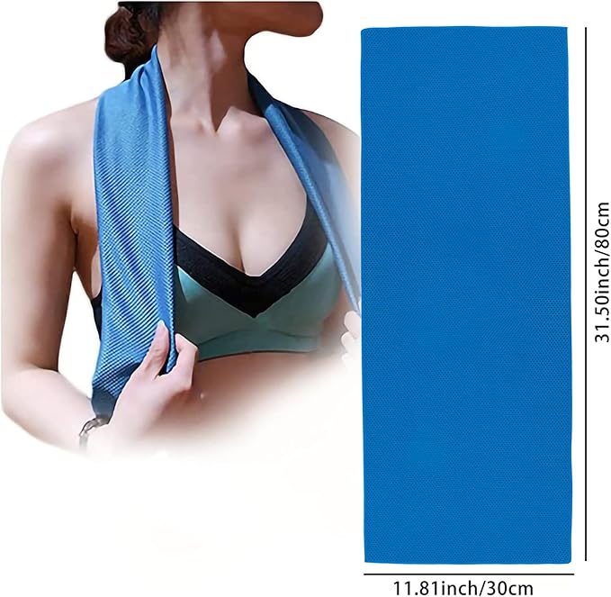 Ponpon 10pcs Cooling Towel Ice Towel Cooling Towels for Neck and Face Microfiber Cooling Towel for Gym, Travel, Yoga, Camping, Running, Outdoor Sport (10 Colors)