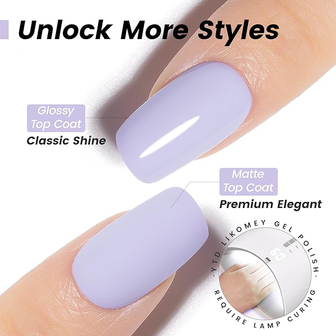 YTD Likomey Gel Nail Polish,15ml Light Purple Soak Off UV Nails Gel,Salon Home DIY Nail Art Manicure and Pedicure Gel Varnish,CS441