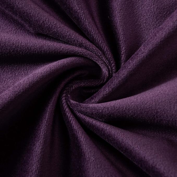 Throw Pillow Covers Set of 2 Velvet Cushion Covers 14x14,Eggplant Purple | Decorative Pillow Covers with Invisible Zipper for Couch Sofa Bed Living Room Bedroom Home Decor