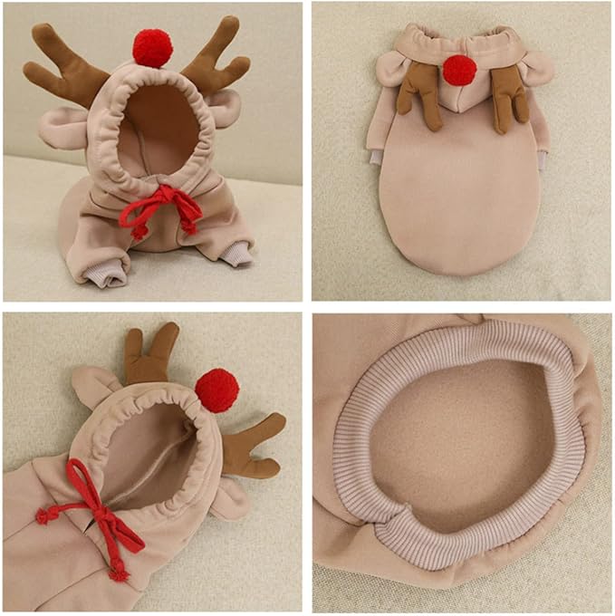 Pet Clothes Dogs Hoodie Sweatshirt - Elk Fruit Shape Cold Weather Clothes Costume Outfit for Puppy Cats Small MediumDog (X-Small)