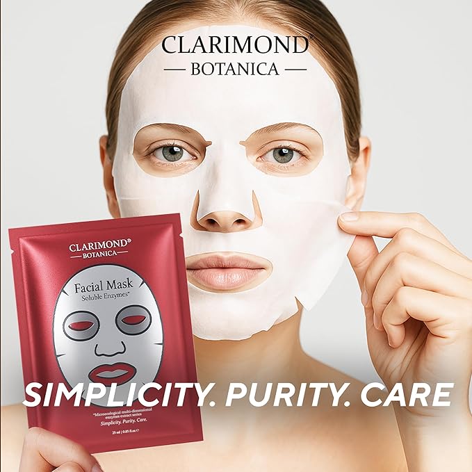 5 Pack Hydrating Facial Mask Skin Care – Soluble Enzymes, Probiotic Fermented Botanicals – Sensitive Skin, Redness, Smoothing & Revitalizing Sheet Masks Spa Gifts for Women