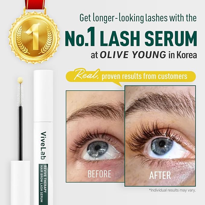 Biotin Lash Serum - Eyelash and Eyebrow Growth Serum for Thicker, Fuller Lashes and Brows, Korean Dermatologist-Developed, 0.35oz