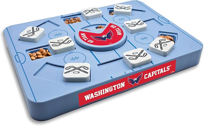 Pets First NHL Washington Capitals Large Puzzle Toy, New Size, Interactive Dog Treat & Slow Feeding Toy