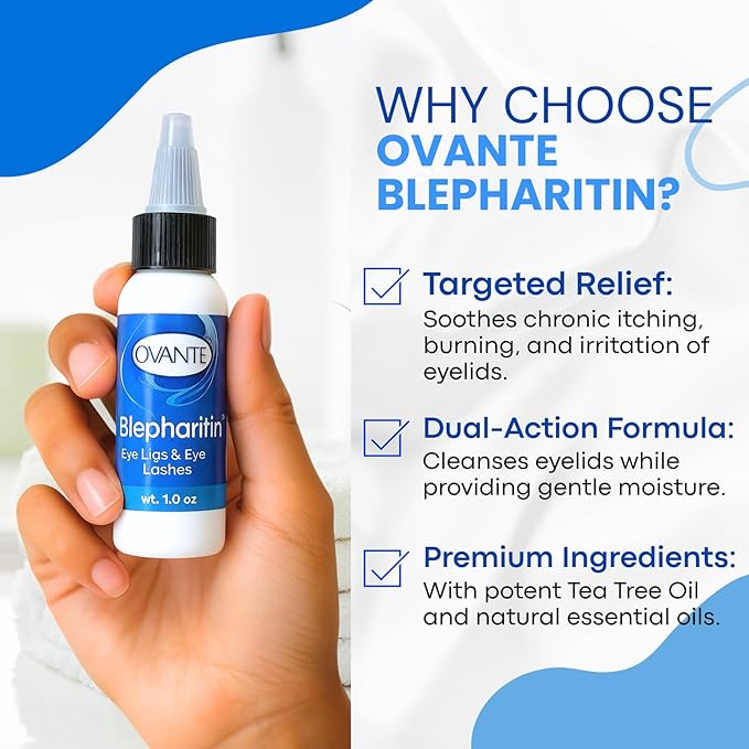 Blepharitin - Blepharitis Serum for EyeLids and Eyelashes Prone to Blepharitis, Ocular Rosacea, Demodex 1 OZ