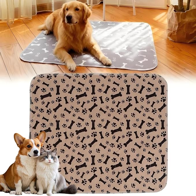 Pee Pads with Pheromones, Elite Pads for Cats, Washable Pee Pads for Dogs, Leak-Proof & Anti-Slip Pet Training Pad for Home & Travel(Brown-A,XL:35.4" ×31.5")