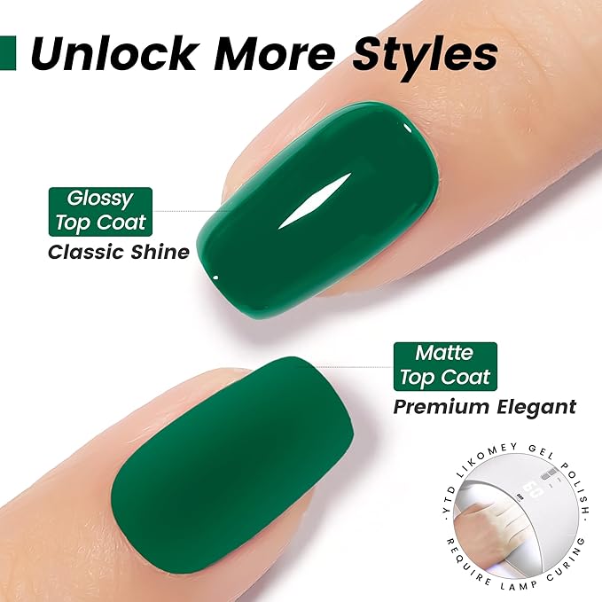 YTD Likomey Bright Green Gel Nail Polish,15ml Salon Home DIY Nail Art Manicure and Pedicure Fall Winter Soak Off UV Color Varnish,CS360